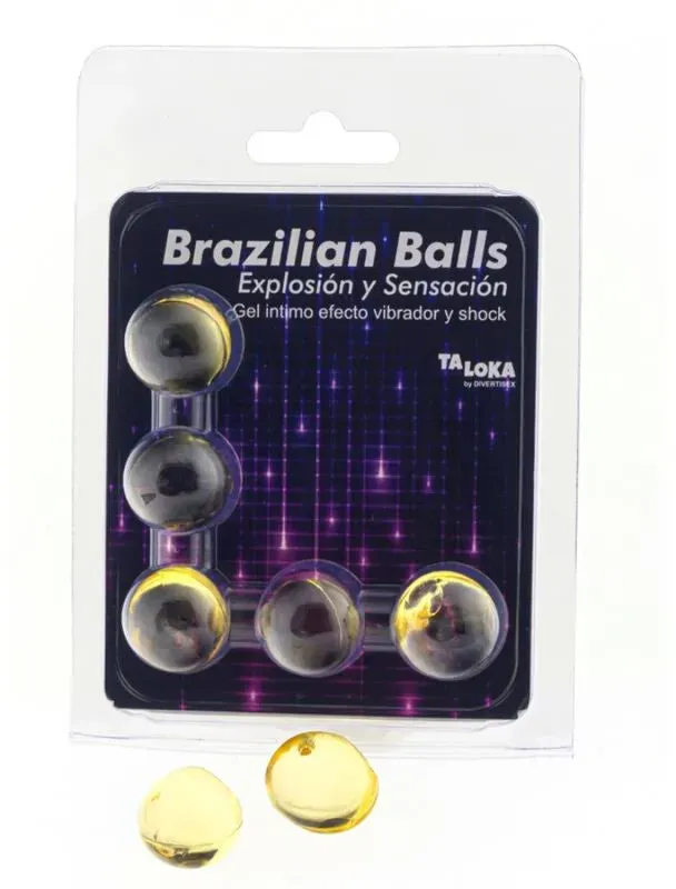 TALOKA - 5 BRASILIANISCHE BLLE MIT VIBRATIONS- UND SCHOCKEFFEKT AUFREGENDES GEL