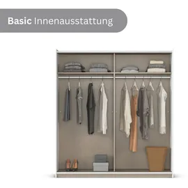 Rauch Schwebetürenschrank »AURELIO Kleiderschrank Garderobe TOPSELLER«, 3 verschiedene Ausstattungsvarianten Griffe aus Metall MADE IN GERMANY, grau