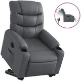 vidaXL Relaxsessel mit Aufstehhilfe Elektrisch Kunstleder 93 x 99,5 x 0 cm Grau