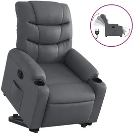 vidaXL Relaxsessel mit Aufstehhilfe Elektrisch Kunstleder 93 x 99,5 x 0 cm Grau