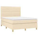 vidaXL Boxspringbett 140 x 200 cm Creme