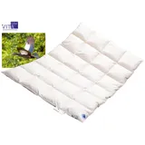 VitaSchlaf Daunenbettdecke Vitaschlaf® Wildente Bettdecken für Sommer Winter Ganzjahresdecke, Füllung: 60% Daunen 40% Federn, Bezug: 100% Baumwolle, Bettdecke 135x200 cm, 155x220 cm und weitere Größen, Made in Germany 135 cm x 200 cm