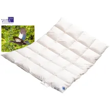 VitaSchlaf Daunenbettdecke Vitaschlaf® Wildente Bettdecken für Sommer Winter Ganzjahresdecke, Füllung: 60% Daunen 40% Federn, Bezug: 100% Baumwolle, Bettdecke 135x200 cm, 155x220 cm und weitere Größen, Made in Germany 135 cm x 200 cm