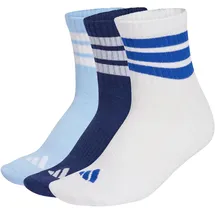 adidas 3-Streifen Cushioned Sportswear Mid Cut Socken 3er Pack Dark Blue/White/Glow Blue 49-51