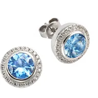 Celesta Ohrring 925/- Sterling Silber sy. Blautopas blau Ohrringe Weiss Damen