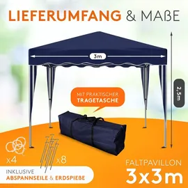 Kronenburg Handel Faltpavillon 3,00 x 3,00 m blau
