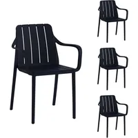 Vortivo Gartenstühle 4er Set stapelbar - Hochwertige Outdoor-Stühle in