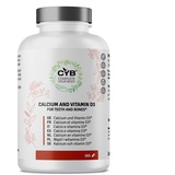 CYB Complete your Body CYB | 800 mg Calcium Hochdosiert + Vitamin D - 365 Tabletten 6 Monate Vorrat - Tägliche Ergänzung mit Calcium und Vitamin D3 - Vegetarisch Glutenfrei Laktosefrei - Laborgeprüft