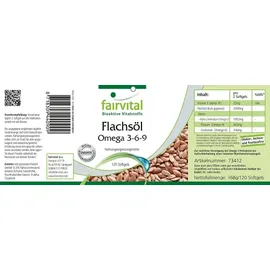 Fairvital Flachsöl Leinöl Omega-3-6-9 Kapseln 120 St.