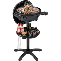 Costway 2in1 Tischgrill & Standgrill mit 2-Zonen Grillplatte, 180°C-270°C, Grill elektrisch mit Standfuß,