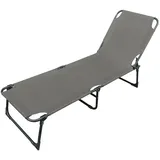 Lex 3-Bein Gartenliege Sonnenliege Strandliege Gartenmöbel Liegestuhl Klappbar 188cm Grau