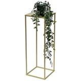 DanDiBo Ambiente DanDiBo Blumenhocker Metall Gold Eckig M 62 cm Blumenständer Beistelltisch 96406 Blumensäule Modern Pflanzenständer Pflanzenhocker