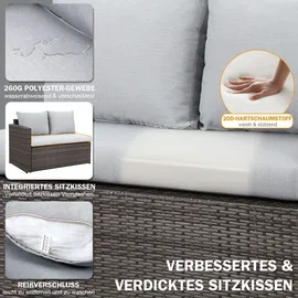 MeXo Polyrattan Lounge-Set 7-tlg. grau