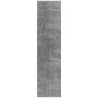 Shaggy Flair Rugs, Grau, Textil, Uni, rechteckig, 60x230 cm, Reach, AZO-frei, Global Recycled Standard (Grs), für Fußbodenheizung geeignet, in verschiedenen Größen erhältlich, pflegeleicht, Teppiche & Böden, Teppiche, Hochflorteppiche & Shaggys