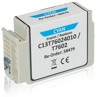 TonerPartner Epson T7602 / C 13 T 76024010 Tintenpatrone cyan kompatibel
