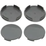 4 Nabenkappen Ø 60,0 mm - 57,0 mm / flach grau / Klebefläche