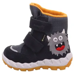Klettboot SUPERFIT "ICEBIRD WMS: mittel", Kinder, Gr. 25, grau (grau, gelb), Veloursleder, Textil, casual, Schuhe, Snowboots, Winterstiefel mit 2 Klettverschlüssen