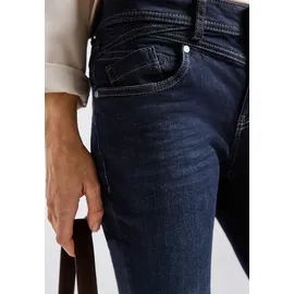 STREET ONE Damen, Gr. 34, Länge 28, deep indigo washed, Jeans, 93% Baumwolle, 5% Elastomultiester, 2% Elasthan, unifarben, lang, Jeans, Middle Waist