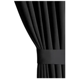 restilo Blackout Vorhang 140x175 cm schwarz 1 St. Ösenschal Verdunkelungsvorhang Blickdicht Fensterdekoration Dekoschal Dekorvorhang Blackout