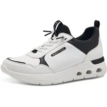 Marco Tozzi Damen Sneaker flach mit Schnürsenkeln Chunky-Sohle, Weiß 40 EU