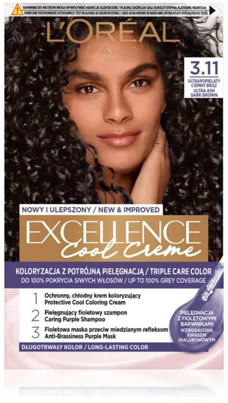 L’Oréal Paris Excellence Cool Creme Haarfarbe Farbton 3.11 Ultra Ash Dark Brown 1 St.