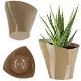 Kadax Blumentopf,übertopf, Pflanztopf aus Kunststoff, 13 cm, Beige