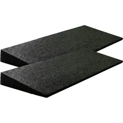 Bordsteinrampe Gummi 43mm 50x20x4,3cm Set= 2 Stück schwarz SZAGATO Schwellenrampe Auffahrhilfe Bordsteinkeile Auffahr Rampe Bordsteinkanten Gummikeil