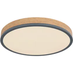 GLOBO LIGHTING Deckenleuchte "DORO", graphit, natur, Ø 45,00cm, Lampen, Deckenlampe Metall Graphit, LED