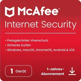 McAfee Internet Security 2025 UPG 10 Lizenzen 1 Jahr DE Win Mac Android iOS