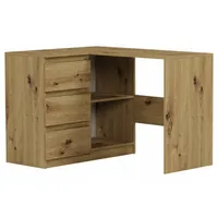 Home collective Eckschreibtisch mit 3 Schubladen & Einlegeboden, modern