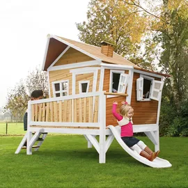 Axi Spielhaus Emma braun/weiß  mit Rutsche weiß A030.108.91
