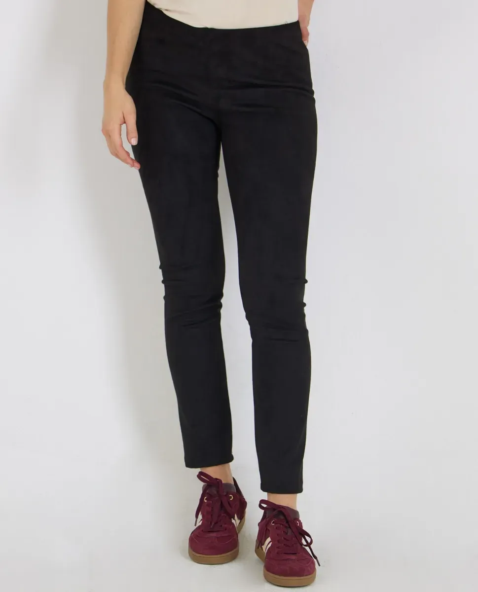 Leggings in Veloursleder-Optik