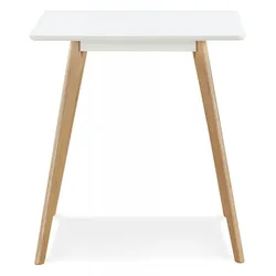 Esstisch Quadratisch Holz Weiß  Kompakter Küchentisch Platzsparend  GENIUS Wohnzimmertisch Minimalistisch  Modern Skandinavisch  Kadima Design