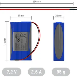 Ansmann 2S1P Akkupack 2x 18650 2600 mAh 2 St.