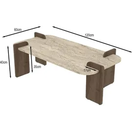 Asir Leapiri Beige Walnuss 120 x 35 x 60 cm