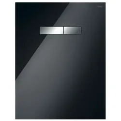 TECElux Betätigungsglasplatte manuell Glas schwarz, Tasten Chrom glänzend