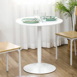 Homcom Esszimmertisch Ø 70 cm weiß