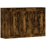 furnicato Wandhängeschrank Wandschrank Räuchereiche 69,5 x 34 x 90 cm mit Stauraum, 2-tlg. braun 69.5 cm x 90 cm x 34 cm