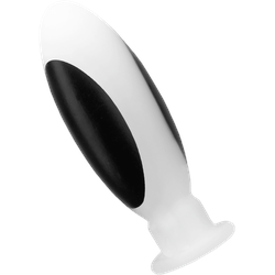 Analdildo für Elektrostimulation, 8 cm, schwarz | weiß