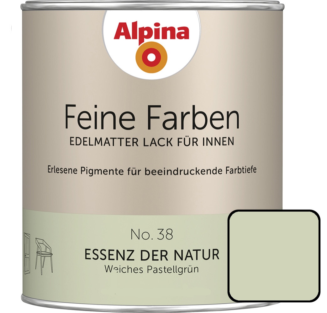 Alpina Feine Farben Lack No. 38 Essenz der Natur  pastellgrün edelmatt 750 ml