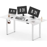 SANODESK 180*80cm Höhenverstellbarer Schreibtisch 4-Beinen Dual Motoren elektrische Stehpult Memory-Steuerung mit Spleißbrett (Weiß)