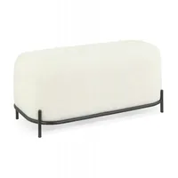 KADIMA DESIGN Sitzbank Beige Stoff mit Metallbeinen | Modern
