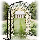 GERRIT Gartenbogen Aus Metall, Rosenbögen, Freistehend Hochzeitsbogen, Gartenspalier Für Kletterpflanzen, Rosenbogen Aus Metall Stabil Verzinkt, 40cm Breit X 220/230 cm Hoch,140x230x40CM