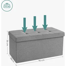 Songmics Sitztruhe LSF47G helllgrau Stoff 76,0 cm
