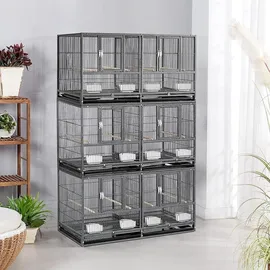 Yaheetech Vogelkäfig Vogelvoliere 96 x 46 x 53 cm Schwarz