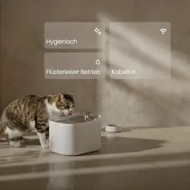 astropet Katzenbrunnen Kabellos - 2,5L Trinkbrunnen für Katze & Hunde mit App Steuerung, 5200mAh Akku, 180° Bewegungssensor, Leise Drahtlose Pumpe