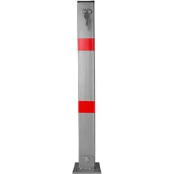 2x Absperrpfosten eckig Parkplatzsperre Sperrpfosten klappbar Standfuß