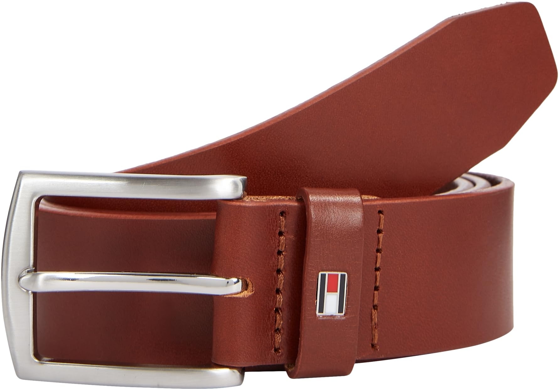 Tommy Hilfiger Herren Gürtel New Denton 3.5 Belt Ledergürtel, Braun (Dark Tan), 95