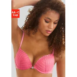 Push-up-BH S.OLIVER, Damen, Gr. 85, Cup AA, pink, Microtouch, Obermaterial: 60% Polyamid, 35% Polyester, 5% Elasthan, feminin, BHs BH Push-up-BH, mit praktischem Vorderverschluss, Dessous