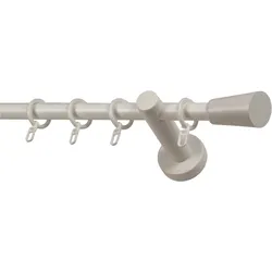 Gardinenstange GARESA "CLASSICO MOLIS", weiß, L:140cm, Gardinenstangen, Vorhanggarnitur, verlängerbar, Wandmontage, Keil, mit Ringe und Haken